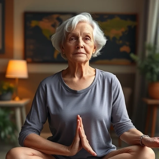 Heidi L. - Pensionierte, führt eine sanfte Yoga-Stretch-Übung durch