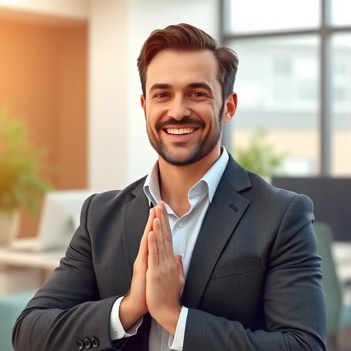 Markus K. - Gschäftsma, macht eine meditative Yoga-Pose